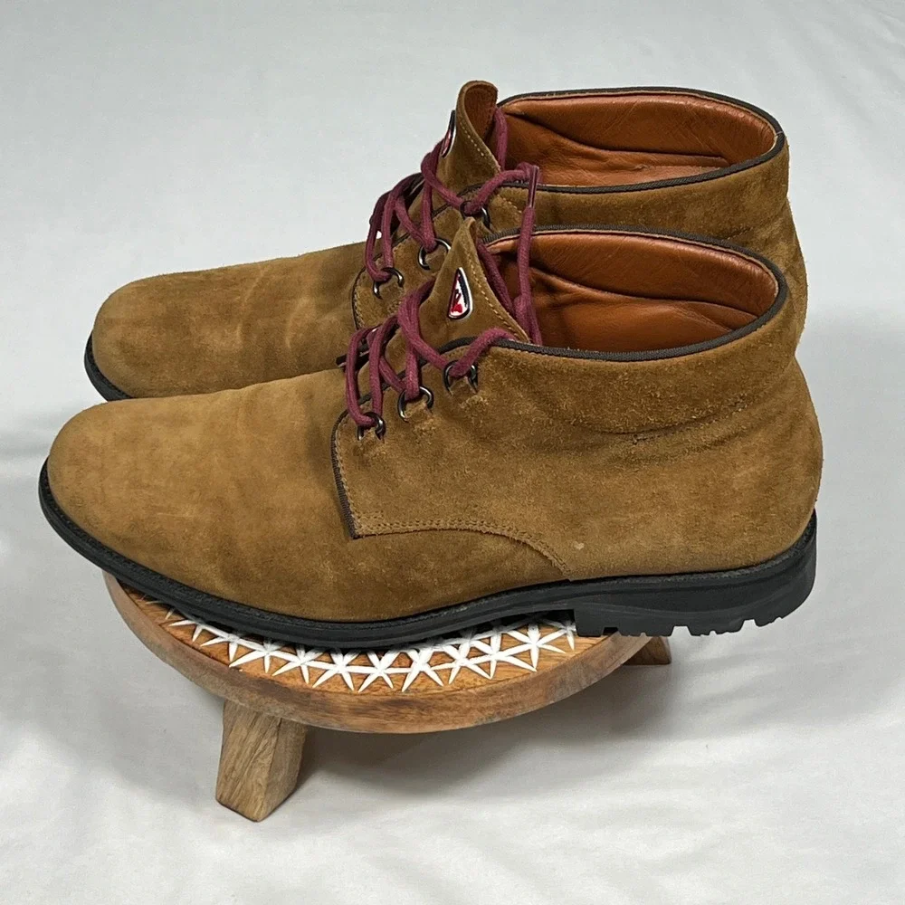 Rossignol Mens Tan Suede Chukka Boots Lug Sole Romania Brown Size US 10 EU 43